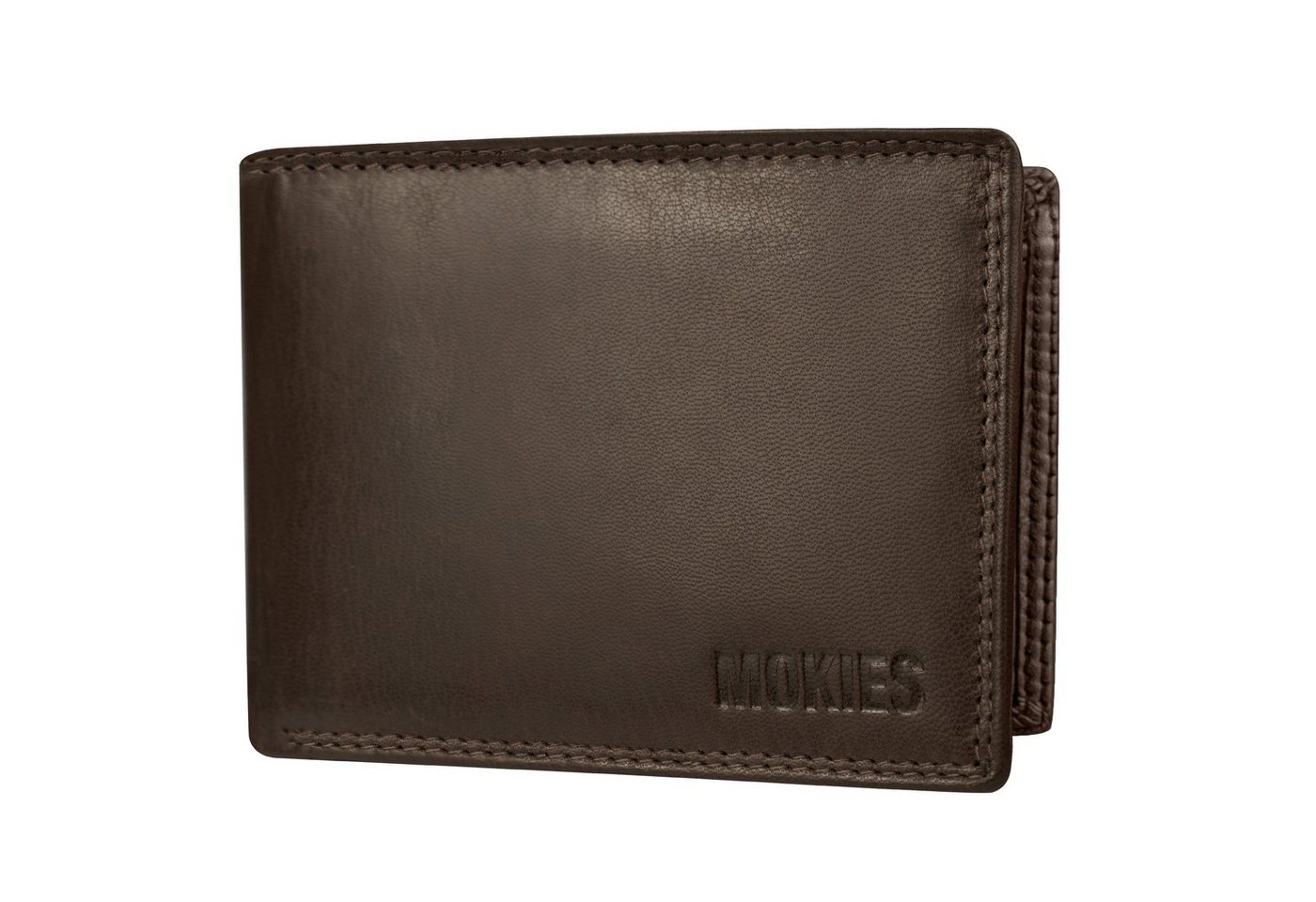 MOKIES Geldbörse Herren Portemonnaie G305 Nappa (querformat), 100% Echt-Leder, RFID-Schutz, Nappa-Leder, GESCHENKBOX von MOKIES