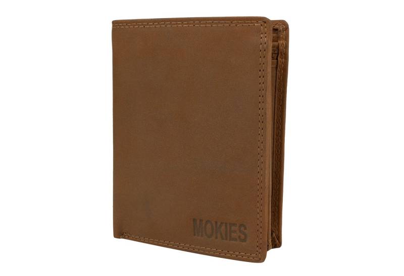 MOKIES Geldbörse Herren Portemonnaie G306 (hochformat), 100% Echt-Leder von MOKIES