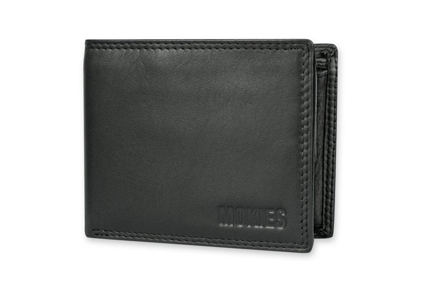 MOKIES Geldbörse Herren Portemonnaie GN101 Premium Nappa (querformat), 100% Echt-Leder, Premium Nappa-Leder, RFID-/NFC-Schutz, Geschenkbox von MOKIES