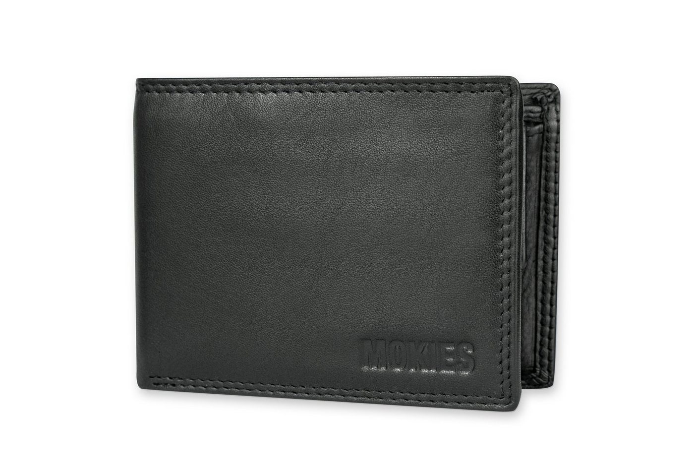 MOKIES Geldbörse Herren Portemonnaie GN106 Premium Nappa (querformat), 100% Echt-Leder, Premium Nappa-Leder, RFID-/NFC-Schutz, Geschenkbox von MOKIES