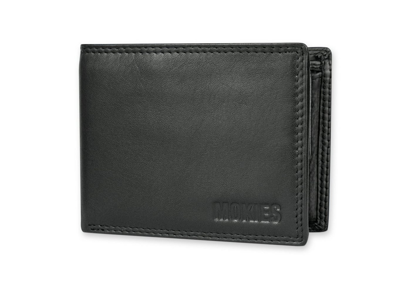 MOKIES Geldbörse Herren Portemonnaie GN107 Premium Nappa (querformat), 100% Echt-Leder, Premium Nappa-Leder, RFID-/NFC-Schutz von MOKIES