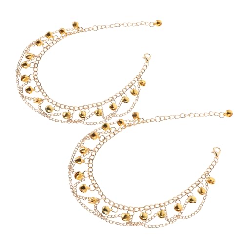 MOKKHNB Fußkettchen Mit Glöckchen Handgefertigter Fußschmuck Im Bohemian-stil Trendiges Fuß-accessoire Mit Quasten Elegantes Gold-finish Für Frauen Und Mädchen von MOKKHNB