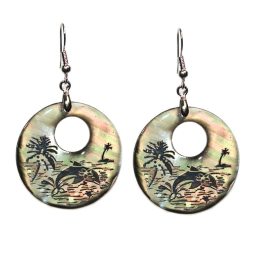 MOKKHNB Runde Abalone Muschel Ohrringe für Frauen Geschnitzte Dangle Ohrhänger Muschelohrringe für Mädchen Langlebiges Schmuckdesign Ohrschmuck für Besondere Anlässe MOKKHNB Runde Abalone Muschel Ohrringe für Frauen Geschnitzte Dangle Ohrhänger Muschelohrringe für Mädchen Langlebiges Schmuckdesign Ohrschmuck für Besondere Anlässe von MOKKHNB