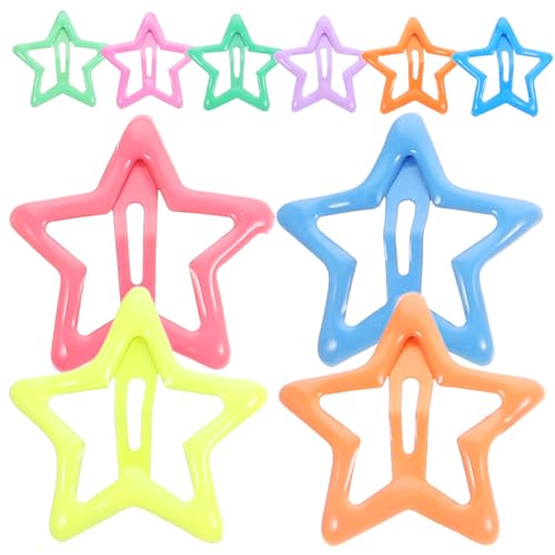 MOKKHNB 10 Stück Teiliges Bunte Metall Haarspangen Sternform Schadstofffreie Snap Clips für Langlebig und Schonend für und Frisuren bei Mädchen Modischer Haarschmuck von MOKKHNB