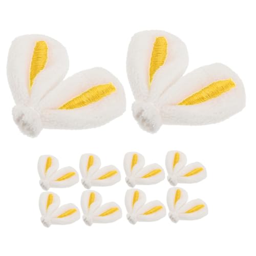 MOKKHNB 10 Stück Teiliges Niedliche Hasenohren Haarclip Deko Leichte DIY Bastelaccessoires in Gelb Vielseitig für Haarschmuck Scrapbook Schmuck und Festliche Dekorationen Geeignet von MOKKHNB