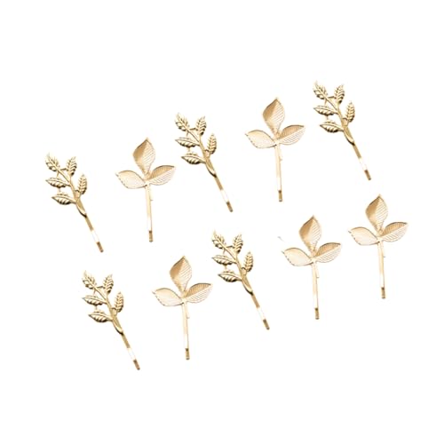 MOKKHNB 10 Stücke Blattförmige Haarklammern Legierung für Frauen Ergonomisches Design Langlebig für Alltag und Partys von MOKKHNB