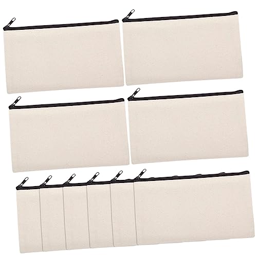 MOKKHNB 10Stücke DIY Blanko Kosmetiktaschen Canvas Reißverschluss Beutel für Wärmeübertragung für Make Up Toilettenartikel und Gestaltung von MOKKHNB