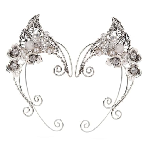 MOKKHNB Elfen Ohrmanschette Clip für Frauen Funkelnde Ohrknochen Ohrclips Handgefertigter Elfenohrring für Mädchen Modeschmuck Ohrmanschette für Besondere Anlässe von MOKKHNB