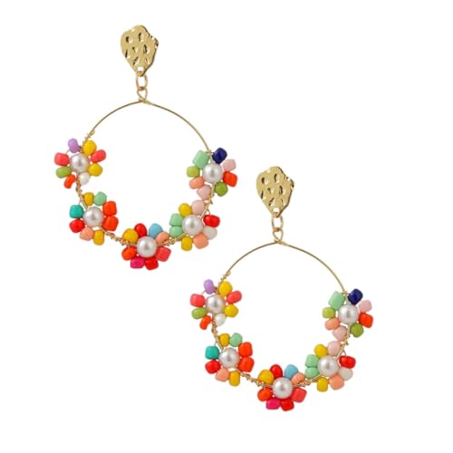 MOKKHNB 1Paar Geometrische Acrylperlen Ohrhänger für Damen Handgefertigte Blumen Designs Leicht und für Partys und an Freunde oder Familie MOKKHNB 1Paar Geometrische Acrylperlen Ohrhänger für Damen Handgefertigte Blumen Designs Leicht und für Partys und an Freunde oder Familie von MOKKHNB