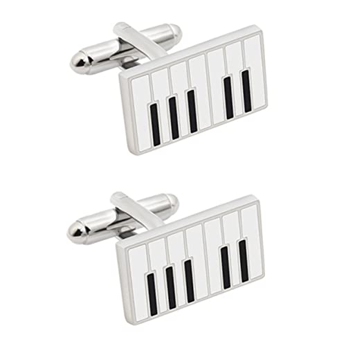 MOKKHNB Herren Hemdknöpfe Manschettenknöpfe Klavierdesign 1 Paar Business Manschettenknöpfe Langlebiger Legierung für Formelle Anlässe Hochzeiten und Jubiläen von MOKKHNB