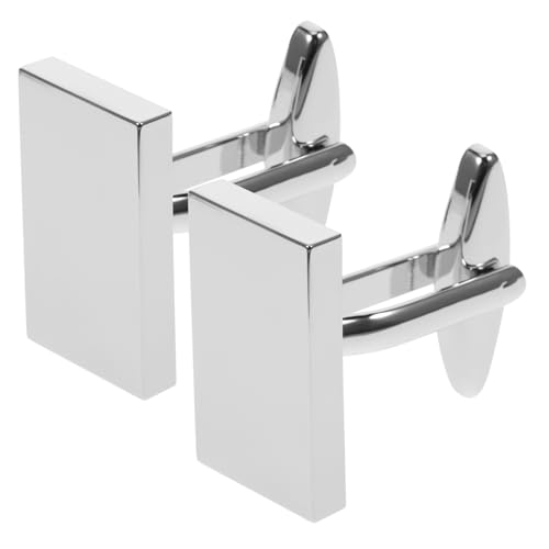 MOKKHNB 1Paar Herren Manschettenknöpfe Silber Rechteckige Metallärmelknöpfe Hochwertige Verarbeitung Perfektes Accessoire für Hochzeit Besondere Anlässe Geschenkidee von MOKKHNB