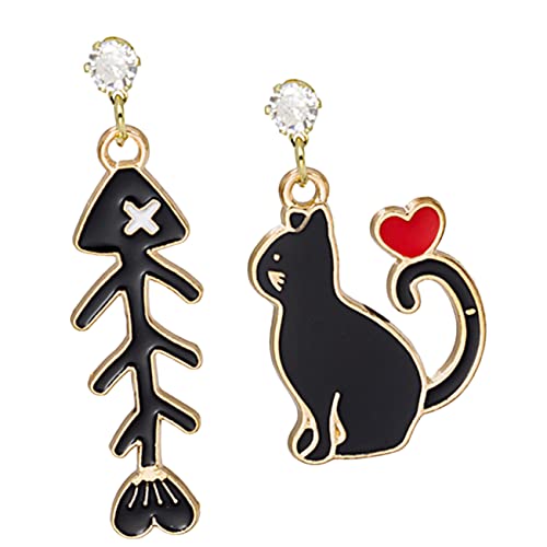 MOKKHNB 1Paar Katzenfischknochen Ohrringe für Frauen Asymmetrisches Design Eleganter Schmuck für Partys Alltagsoutfits Besondere Anlässe Baumelnde Katzenohrringe MOKKHNB 1Paar Katzenfischknochen Ohrringe für Frauen Asymmetrisches Design Eleganter Schmuck für Partys Alltagsoutfits Besondere Anlässe Baumelnde Katzenohrringe von MOKKHNB