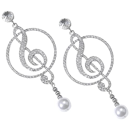 MOKKHNB Baumelnde Damen-ohrhänger Mit Musiknote-design Strass-ohrringe Als Für Partys Und Andere Anlässe von MOKKHNB