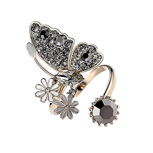 MOKKHNB 1Stück Offener Ring Vergoldetem mit Design Verstellbar für Damen Eleganter Leichter Langlebiger Ring für Frauen von MOKKHNB