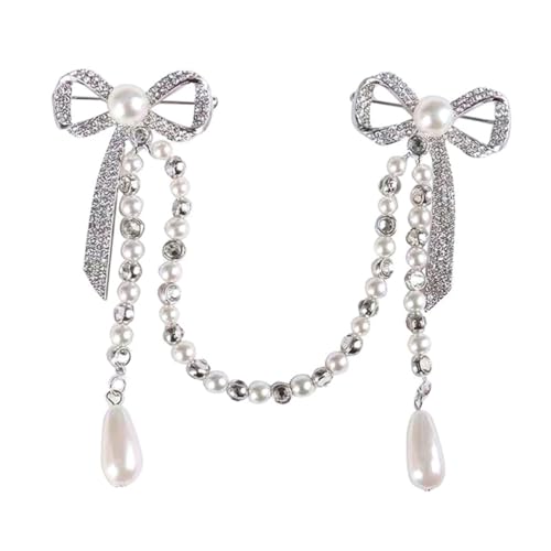 MOKKHNB 1Stück Perlen Brosche mit Quaste Kette Legierungsbrosche für Brautkleider Taschen Kleidung Stilvoller Schmuck für Frauen Perfektes MOKKHNB 1Stück Perlen Brosche mit Quaste Kette Legierungsbrosche für Brautkleider Taschen Kleidung Stilvoller Schmuck für Frauen Perfektes von MOKKHNB
