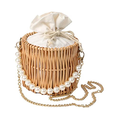 MOKKHNB 1Stück Stilvolle Strand Eimer Geflochtenem Stroh für Damen Vielseitig Tragbar Schulter Crossbody Hand Große Kapazität für Schmuck Handy MOKKHNB 1Stück Stilvolle Strand Eimer Geflochtenem Stroh für Damen Vielseitig Tragbar Schulter Crossbody Hand Große Kapazität für Schmuck Handy von MOKKHNB