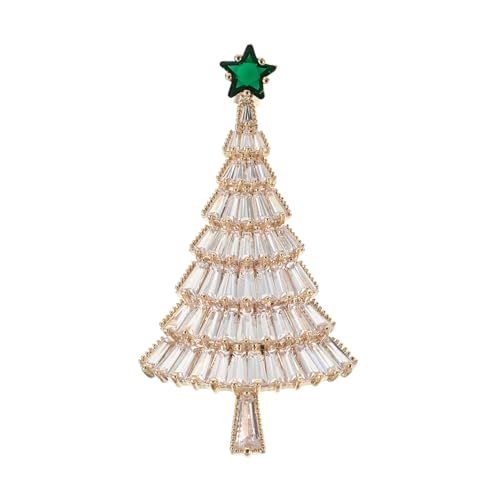 MOKKHNB Xmas Baum Brosche Für Frauen Festliche Kleidung Dekoration Aus Hochwertiger Legierung Mit Zirkon Einzigartige Ornamente Für Weihnachtsfeiern Leicht Und Elegant Für Familie Und Freu von MOKKHNB
