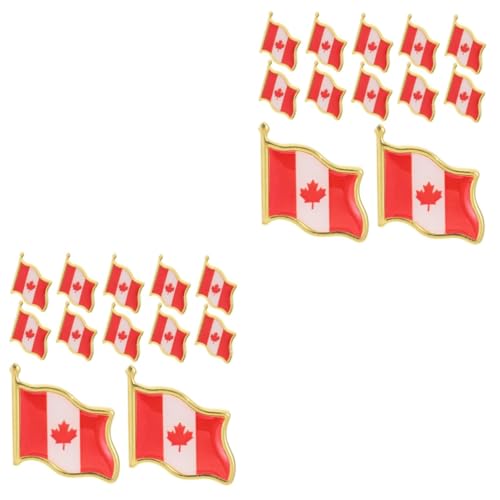 MOKKHNB 2 Sätze Flagge Brosche Pins Anstecknadeln Für Patriotische Kleidung Für Partys Und Tägliche Nutzung Maple Brosche Für Männer Und Frauen 25 Stück * 2 von MOKKHNB