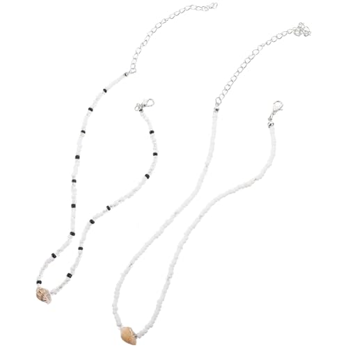 MOKKHNB 2 Stück Beaded Muschel Halskette Damen Leicht Strand Schmuck Sommer Beach Party Modeschmuck für Mädchen und Frauen MOKKHNB 2 Stück Beaded Muschel Halskette Damen Leicht Strand Schmuck Sommer Beach Party Modeschmuck für Mädchen und Frauen von MOKKHNB