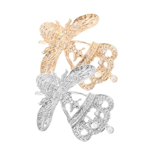 MOKKHNB 2stücke Bienenbrosche Mit Krone Aus Zinklegierung Funkelnd Mit Strasssteinen Broschenrevers Für Kleidung Und Rucksack Anstecknadeln Für Damen von MOKKHNB