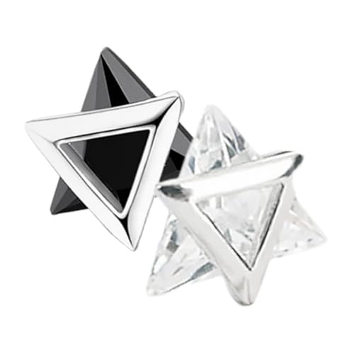MOKKHNB 2stücke Dreieckige Ohrringe Für Frauen Geometrische Ohrstecker Mit Zirkonia Eleganter Schmuck Für Festivals Und Alltag Ohrschmuck Für Damen Und Teenager von MOKKHNB