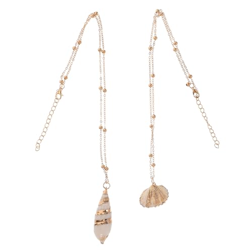 MOKKHNB 2 Stück Muschelkette mit Natürlicher Meeresschnecke und Konch Anhänger Stilvolles Damen Schmuck für Partys Geburtstage und Besondere Anlässe von MOKKHNB