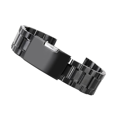 MOKKHNB 2 Stück Schwarzes Uhrenarmband mit Geradem Ende Stärke Glieder Federstegen Langlebiges Ersatzarmband für Herren und Damen Uhren von MOKKHNB