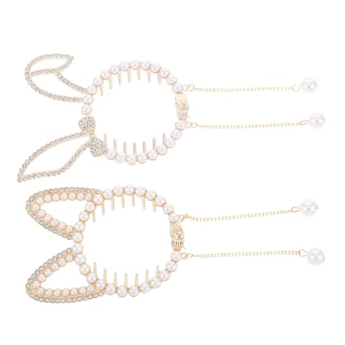 MOKKHNB 2 Stück Strass Haarclips für Mädchen Haargummi für Hochsteckfrisuren Krallenclips für Partys Schule und Alltag von MOKKHNB