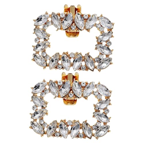MOKKHNB 2stücke Silberne Strass Schleife Schuhclips Abnehmbar Schuh Schnallen Für Damen Hochzeit Schuh Zubehör Charms Schuhclip Schuhclipschnallen von MOKKHNB