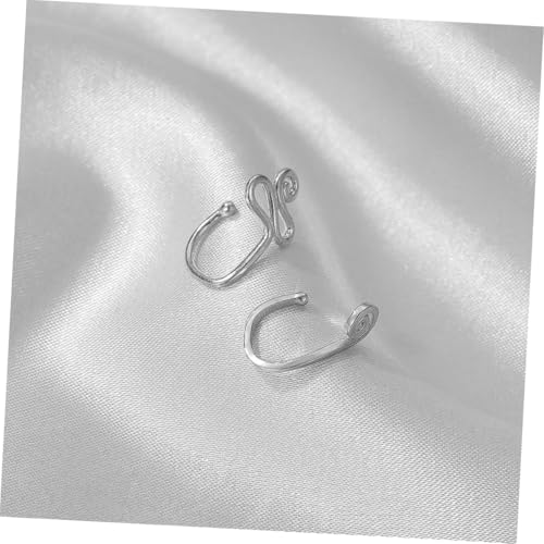 MOKKHNB 2 Stück Teiliges U Form Nasenring aus Glänzendem Metall Stilvolle Fake Piercing Schmuck in Schnecken und Schlangenform Modische Nasenringe Durchbohren für Damen und Freunde von MOKKHNB