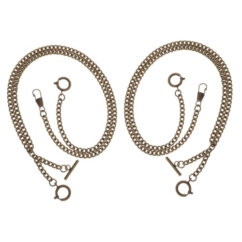 MOKKHNB 2 Stück Vintage Herren Taschenuhr Kette aus Metall mit Robustem O Link Lange Weste Uhrenkette für Sichere Befestigung Stilvolles Accessoire für Hochzeit und DIY Kleidung von MOKKHNB