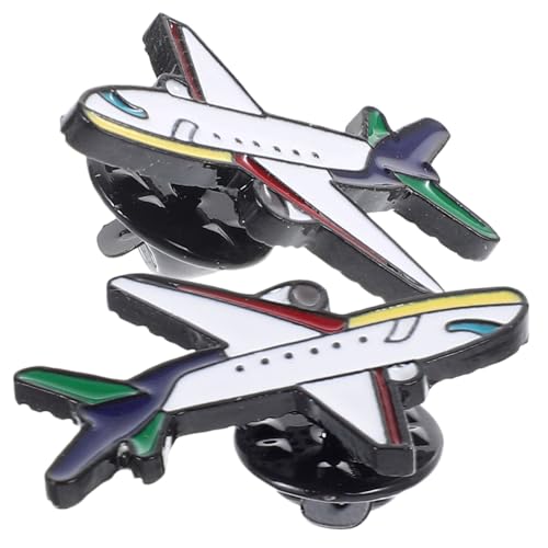 MOKKHNB 2Stücke Cartoon Flugzeug Brosche Lustiger Anstecker Legierung Stilvolle Reisebrosche für Damen Herren Kleidung Accessoires von MOKKHNB