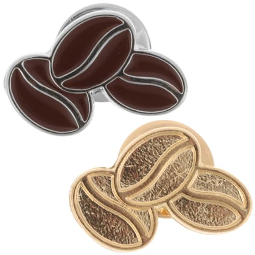 MOKKHNB Kaffeebohnen Brosche 2 Stücke Zinklegierung Anstecknadel für Damen Dekorative Pullover Brosche für Schal und Kleidung von MOKKHNB