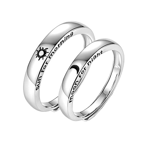 MOKKHNB 2 Stück Kreative Paarring Ringe Offenes Design Silberner Schmuckring Für Damen Und Herren Fingerdekoration Zur Verlobung Hochzeit Oder von MOKKHNB