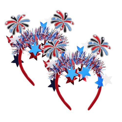 MOKKHNB 2stücke Stirnband Flagge Für Damen Und Mädchen Patriotische Haar-accessoires Zum Juli Rot Weiß Blau Unabhängigkeitstag Haarreifen Mit Amerikanischer Flagge von MOKKHNB