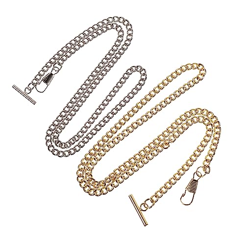 MOKKHNB 2stücke Chice Taschenuhrkette Aus Metall Cowboy-Kette Mit Haken Für Herren Und Damen Für Formelle Und Freizeit Anlässe Perfektes Für Besondere Gelegenheiten von MOKKHNB