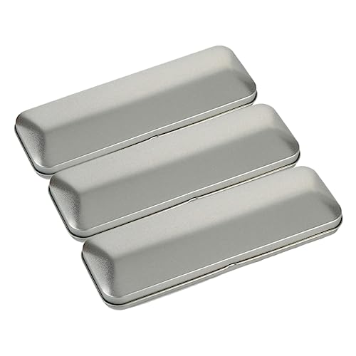 MOKKHNB 3Stücke Teiliges Blechstiftetui mit Klappdeckel Praktische Aufbewahrungsbox für Stifte Bleistifte und Büromaterialien für Schule und Büro von MOKKHNB