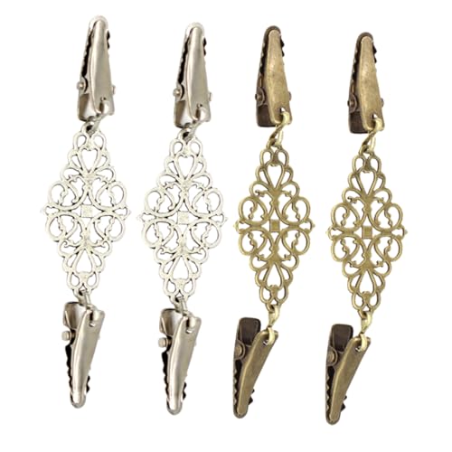 MOKKHNB 4 Stück Cardigan Clips Dekorative Kleidungsclips Elektroplattiertem Legierungsmaterial für Schals Pullover und Cardigans Stilvolle Broschen für Einen Sicheren Halt von MOKKHNB