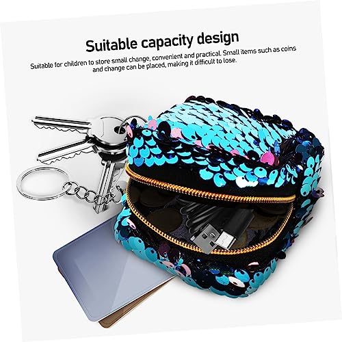 MOKKHNB 4 Stück Mini Geldbörse Bunte Reversible Pailletten Münzgeldbörse mit Reißverschluss Kleine Change Purse für Mädchen Praktische Clutch für Kleingeld Schlüssel Karten Geschenkidee von MOKKHNB
