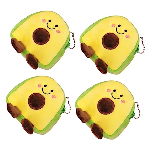 MOKKHNB 4Stücke Avocado Form Plüsch Geldbörse Lustige Münztasche für Münzen Schlüssel Gefaltete Geldscheine Schule Einkaufen Reisen von MOKKHNB
