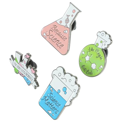 MOKKHNB 4 Stück Chemie Anstecknadel Brosche für Kleidung Emaille Chemiebrosche für Damen Lehrer Rucksack Anzug Dekorative Pins von MOKKHNB
