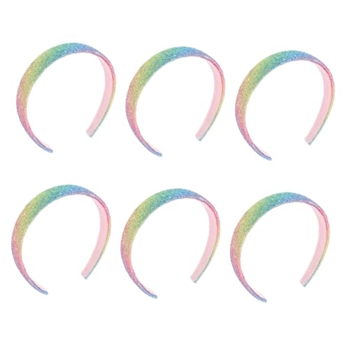 MOKKHNB 6 Stück Teiliges Glitzer Haarbänder für Mädchen Pailletten Stirnbänder Funkelndes Farbenfrohes Haaraccessoire mit Hohem Sitz Bequemes Haarband für Geburtstag und Fest von MOKKHNB