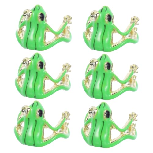 MOKKHNB 6stücke Verstellbarer Froschring Aus Harz Für Frauen Süßer Kawaii-ring Mit Offener Design Lustiger Froschschmuck Als Accessoires Für Vintage-stil Und Täglichen Gebrauch von MOKKHNB
