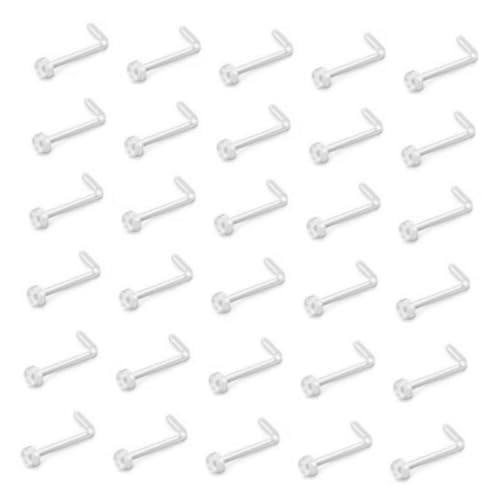 MOKKHNB 60stücke Klarer Medizinischer Unsichtbarer Nasenpiercing Nasenstecker in S-form Gebogener Form Und Gerader Form Für Frauen Und Männer von MOKKHNB