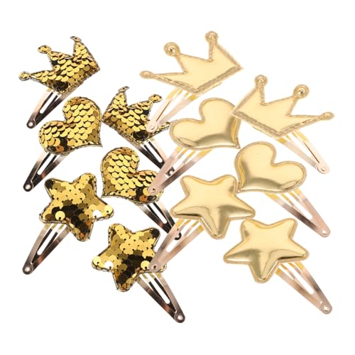 MOKKHNB 6Paare Glitzer Haarspangen für Herz Stern Hautfreundliche Haarschmuck Accessoires für Kleinkinder für Schule Festliche Anlässe von MOKKHNB