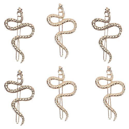 MOKKHNB 6stücke Goldene Schlangen Haarnadeln Vintage Haarklammern Aus Metall Für Hochzeiten Partys Und Alltag Stilvolle Haaraccessoires Für Damen Für Frisuren von MOKKHNB