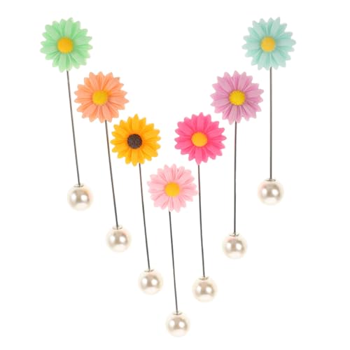 MOKKHNB 7 Stück Teiliges Blüten Hijab Pins für Damen und Herren Sicherheitsnadeln für Schals Tücher und Umhänge Robuste und Stilvolle Broschen mit Rosafarbenem Design von MOKKHNB