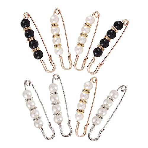 MOKKHNB 8stücke Perlen Brosche Anstecknadel Pulloverbroschen Dekorative Broschen Cardiganbroschen Schmuck Zubehör Aus Kunstperlen Für Kleidung Und Kragen von MOKKHNB