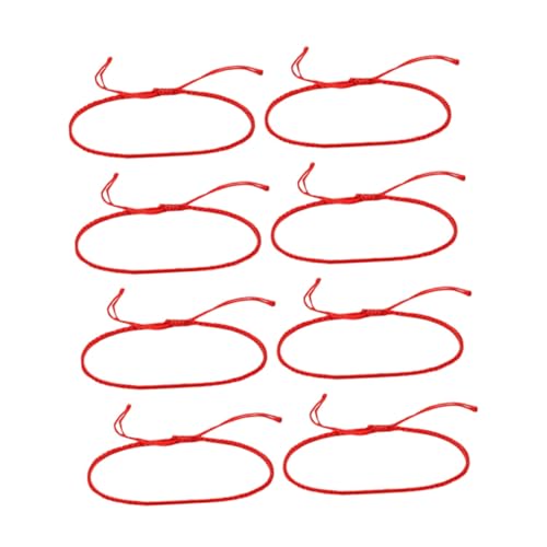 MOKKHNB 8stücke Rotes Geflochtenes Seilarmband Rotes Kordelarmband Handsponnenes Armband Dekoratives Armband Zartes Gewebtes Handgelenkschnur Seilhandschlaufe von MOKKHNB
