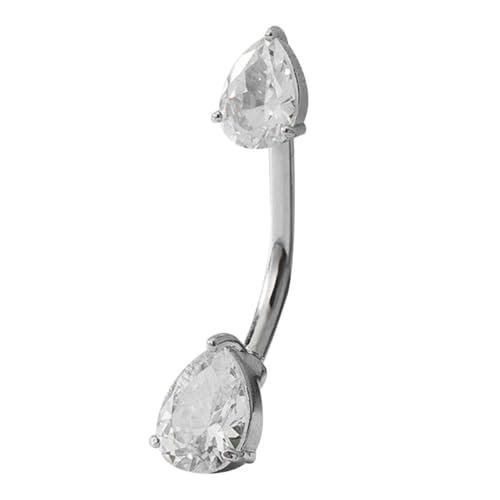 MOKKHNB Bauchnabelpiercing mit Tropfen Zirkonia für Damen Eleganter Körperschmuck für Strandpartys Clubs und Cosplay Hautfreundlichem Material von MOKKHNB